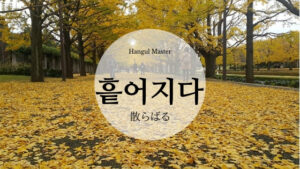韓国語で「散らばる」とは?【흩어지다】意味を勉強しよう!
