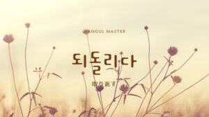 韓国語で「取り戻す」とは？【되돌리다】意味を勉強しよう！