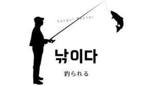 韓国語で「釣られる」とは?【낚이다】意味を勉強しよう!