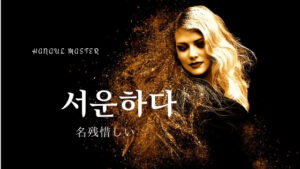韓国語で「名残惜しい」とは?【서운하다】意味を勉強しよう!