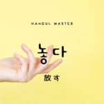 韓国語で「放す」とは?【놓다】意味を勉強しよう!