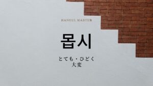 韓国語で「とても/ひどく」とは?【몹시】意味を勉強しよう!