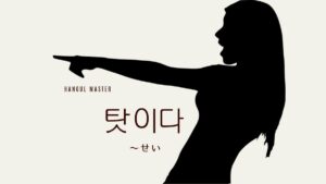 韓国語で「~せいだ」とは?【탓이다】意味を勉強しよう!