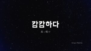 韓国語で「真っ暗だ」とは？【캄캄하다】意味を勉強しよう！