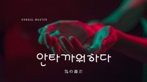 韓国語で「気の毒がる」とは？【안타까워하다】意味を勉強しよう！
