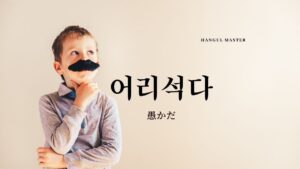 韓国語で「愚かだ」とは？【어리석다】意味を勉強しよう！