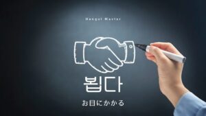 韓国語で「お目にかかる」とは？【뵙다】意味を勉強しよう！