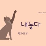 韓国語で「取り出す」とは？【내놓다】意味を勉強しよう！