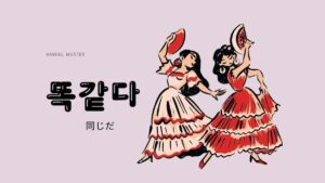 韓国語で「まったく同じだ」とは？【똑같다】意味を勉強しよう！