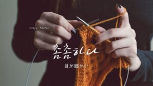 韓国語で「(目が)細かい」とは?【촘촘하다】意味を勉強しよう!