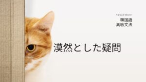 韓国語「かもしれない」-(으)ㄹ지도 모르다 漠然とした疑問