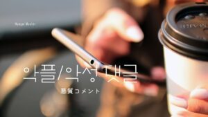 韓国語「悪質コメント」とは？"악플/악성 댓글"