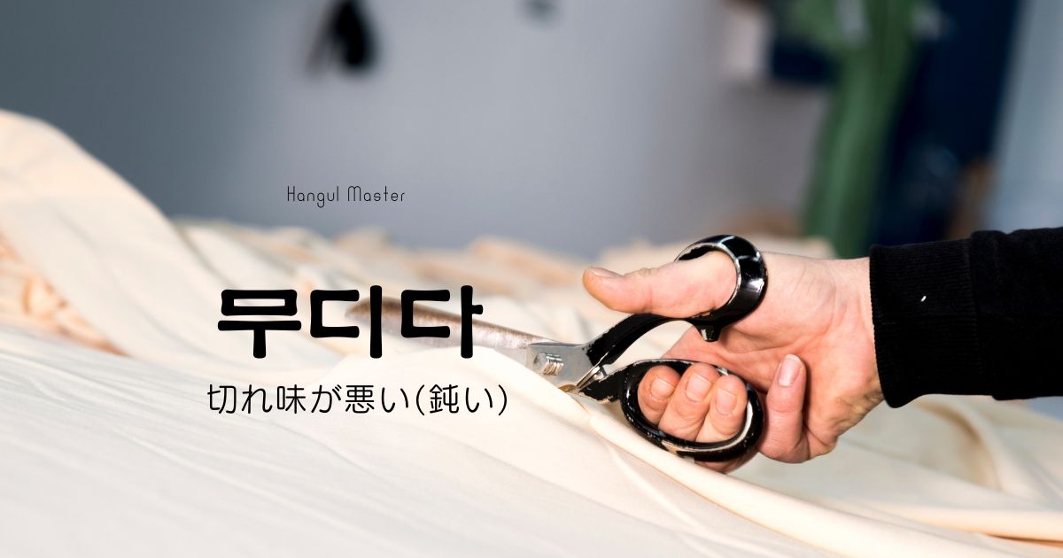韓国語で「切れ味が悪い(鈍い)=무디다」とは?意味と活用